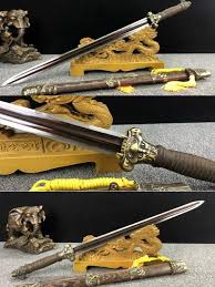 Longquan Sword Handmade Damascus Steel Blade Alloy Fittings Rosewood Sword Types Of Swords Knives And Swords
