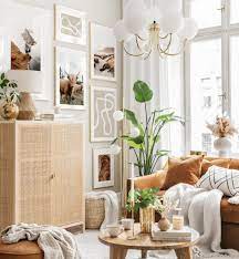 Mix Of Beige Gallery Wall Highland Cow Print Boho Living Room Gallery Wall Inspiration Posterstore Eu