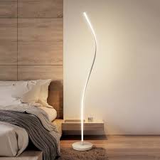 Ribbon Floor Lighting Contemporary Metal Bedroom Led Reading Floor Lamp In Black White Takeluckhome Com