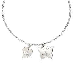 Gucci Sterling Silver 925 Trademark Heart Butterfly Necklace In 2021 925 Sterling Silver Silver Butterfly Necklace