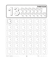 Number Tracing Worksheet 13 Matematik Egitim Sinif