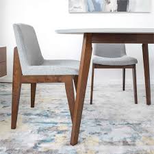 A walnut mid century modern dining table harkens back to the style of table found in many american dining rooms during the 1950s and 60s. Allora Mid Century Modern Dining Table In White And Walnut A 5145 1987423