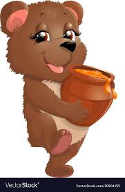 Bear In Beautiful Pose Vector Image On Vectorstock In 2020 Cartoon Clip Art Honey Illustration Animal Drawings