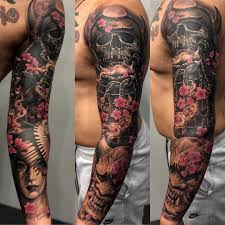 Tribal sleeve tattoos are pieces of body art that cover part, or all, of the arm. Tattoo Cover Up The Skull On Upper Arm Is Covering An Existing Tribal Tattoo Cover Up Tattoos Cover Up Tattoos For Men Cover Tattoo