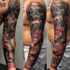 Full sleeve cover up work by danktat on deviantart. Tattoo Cover Up The Skull On Upper Arm Is Covering An Existing Tribal Tattoo Cover Up Tattoos Cover Up Tattoos For Men Cover Tattoo