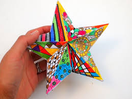 Amazing 3d Paper Christmas Star Ornaments Christmas Art Projects Christmas Crafts Diy Kids Christmas Arts And Crafts