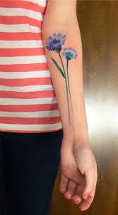 Watercolor flowers tattoo on ankle. Simple Blue Flower Tattoo Tattoo Pictures Tattoo Pictures