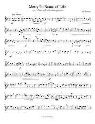 Easy violin notes for beginners. Merry Go Round Of Life First Violin Sheet Music For Violin Solo Musescore Com