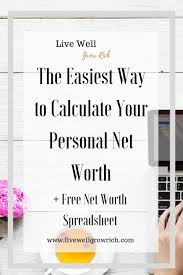 The Easiest Way To Calculate Your Personal Net Worth Free Net Worth Spreadsheet Become The Wealthiest Pe Net Worth Saving For College Managing Your Money