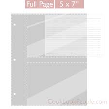 Full Page 5x7 Recipe Card Protectors For 3 Ring Binder 20ea Recipe Cards Recipe Card Set Family Recipe Book