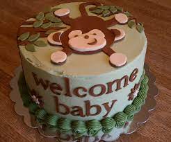Simply Sweet Monkey Baby Shower Cake