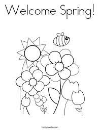 Cut and paste the spring words coloring page. Welcome Spring Coloring Page From Twistynoodle Com Spring Coloring Sheets Summer Coloring Pages Preschool Coloring Pages