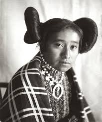 Hopi girl, Mishongnovi Pueblo, Arizona. Photo by Carl Werntz. ca 1900.  Source