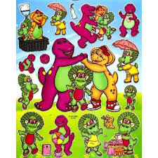 Barney The Purple Dinosaur Sticker Sheet Bl043 B J Baby Dinosaur Stickers Sticker Sheets Barney