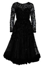 Mac Duggal Long Sleeve Fit Flare Velvet Embellished Cocktail Dress En 2020 Formal Y Ceremonias
