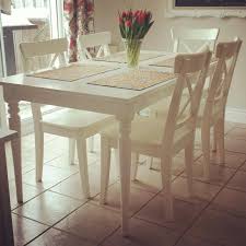 White Ikea Extension Table Ingatorp Esszimmer Landhausstil Esszimmer Ikea