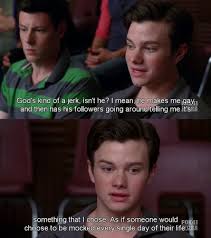 One Of The Greatest Things That Kurt Has Ever Said He Really Hit The Nail On The Head So Many People Just Dont Get It Though Glee Memes Chris Colfer Glee