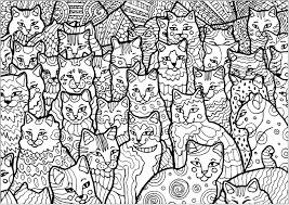 And i thought i had enough painting and too many things going on in my life. Coloring Page Full Of Cats Cats Adult Coloring Pages