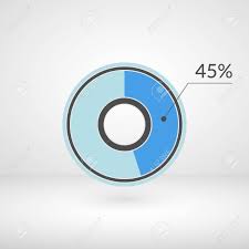 45 percent pie chart isolated symbol percentage vector info graphics