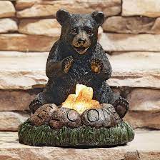 Https Www Blackforestdecor Com Solar Campfire Bear Sculpture Light Html Bear Sculptures Black Forest Decor Black Bear Decor