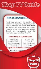 Thoptv apk is a simple android web view application . Guide For Thop Tv Free Live Tv Channels Movies For Android Apk Download