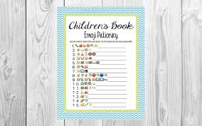 Blue Chevron And Lime Green Children S Book Emoji Pictionary With Answer Sheet Childrens Books Blue Chevron Green Books
