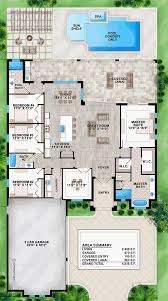 4 bed 3 bath plans. Florida Style House Plan 52921 With 4 Bed 3 Bath Florida House Plans House Layout Plans House Floor Plans