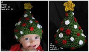 A beautiful christmas hat with the tree drawn on it with the. Crochet Christmas Tree Beanie Hat Free Patterns Tutorials