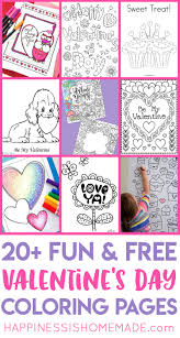 Free printable valentine heart balloons coloring pages for kids.free online valentines day ideas activites worksheet for kids.valentines day clipart black and white. Valentines Coloring Pages Happiness Is Homemade