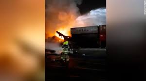 The fire was thought to have been caused by a gas explosion. Dubai S Jebel Ali Port Rocked By Huge Explosion On Container Ship Cnn
