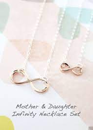 Mother Daughter Infinity Necklace Set Rose Gold Infinity Charm Sterling Silver Chain Forever Love Mother Daughter Jewelry Infinity Necklace Necklace Set