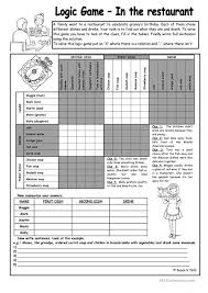 Logic Game 46th In The Restaurant With Key Fully Editable B W Math Logic Puzzles Logic Games Logic Games For Kids