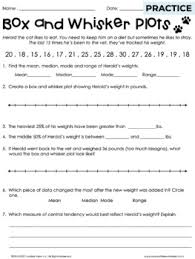 (upper quartile or quartile 3) find the smallest number. Box And Whisker Plots Practice Worksheet For Distance Learning