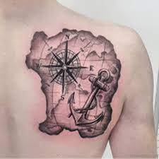 The nautical star is a hugely popular tattoo, even today. 38 Stylish Map Tattoos On Chest
