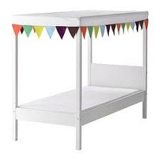 Ovre Bed With Slatted Base And Canopy Ikea Ikea Childrens Beds Ikea Crib Ikea Bed