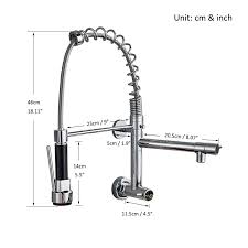 wall mounted spring kitchen faucet pull