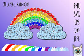 Download Clip Art Zentangle Papercut Digital Download 3d Layered Rainbow Mandala Svg 17 Layers Multilayered Cut File Art Collectibles