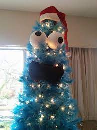 I Turned My New 7 Blue Christmas Tree Into Cookie Monster Creative Christmas Trees Christmas Tree Themes Unique Christmas Trees