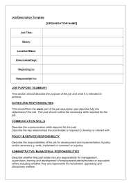 Free Job Descriptions Job Descriptions Writing Template Throughout Job Descriptions Template Word In 2020 Job Description Template Job Description Job Posting