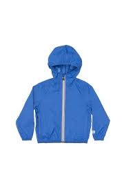 Kids packable rain jacket and windbreaker in blue