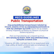 Manila, philippines — the department of transportation (dotr) reminds the public that as certain areas in the country reverts back to modified enhanced community quarantine (mecq), limitations on public transportation will again be imposed. Simply Caviteno Imus City Mecq Update Public Facebook