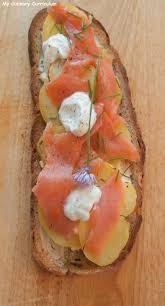 My Culinary Curriculum Bruschetta Nordique Pommes De Terre Saumon Fume Recettes De Cuisine Recette Tartine Recette