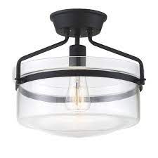 An elegant steel and black frame holds the kichler bensimone 43293 flush mount light securely in place, flush against the ceiling. 251 First Afton Matte Black One Light Semi Flush Mount Bellacor