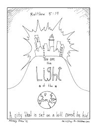 Matthew 5:8 says, blessed are the pure in heart, for they will see god. Matt 5 14 Coloring Page Light The World City On A Hill