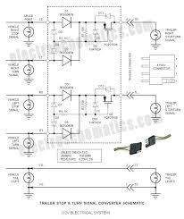 6 and 7 pin connectors feature pinouts for both electric trailer brakes and auxiliary power supply. Trailer Stop Turn Signal Converter