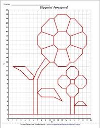Graph Art Spring Flowers Graph Paper Art Graph Paper Drawings Coordinate Graphing