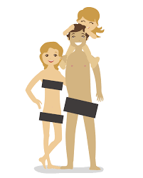 Анекдот про семью на нудистском пляже