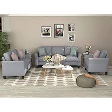 A sofa set is a living room essential that cannot be compromised on. Buy Mgh Living Room Sofa Sets 3 Piece Sectional Sofa Modern Couch Furniture Upholstered 3 Seat Sofa Couch Loveseat Single Sofa Chair For Living Room Bedroom Office Apartment Small Space Gray Online In Italy