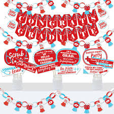 Nurse Graduation Banner And Photo Booth Decorations Medical Nursing Graduation Party Supplies Kit Doterrific Bundle Bigdotofhappiness Com