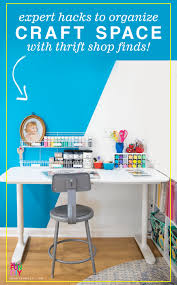 A long table built into the wall for plenty of work space with shelving above it for craft storage. How To Set Up A Small Craft Space